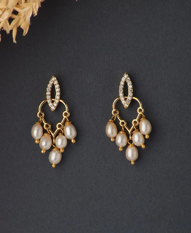 women retro earrings -Ethnic Pearl Hanging Pearl Earring