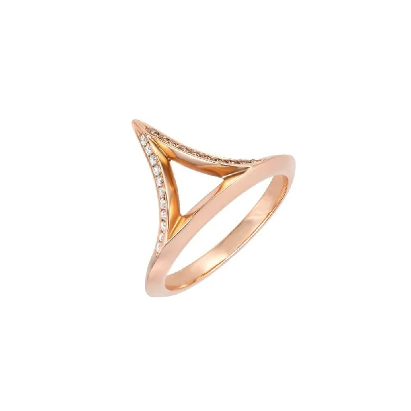 women emerald rings -ICON FINE Spire 18K Rosegold Ring w. Diamond