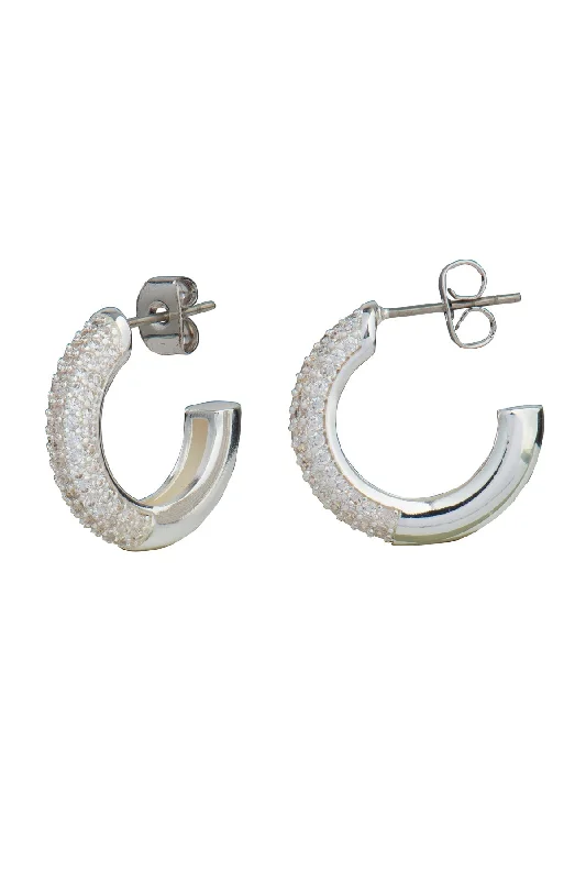 women infinity stud earrings -Alejandra Silver Hoops