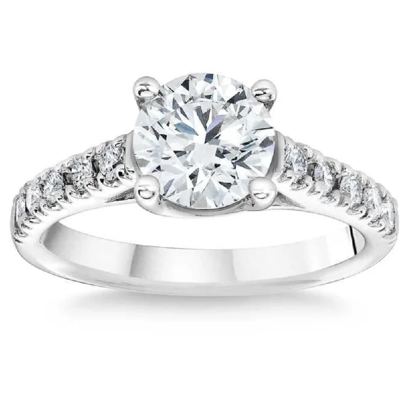 alternative gemstone engagement rings -1 3/4 Ct Diamond Engagement Ring Lab Grown 14k White Gold