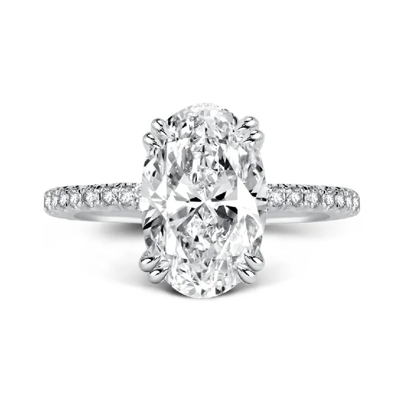 moissanite engagement rings -Gorgeous Oval Cut Diamond Engagement Ring