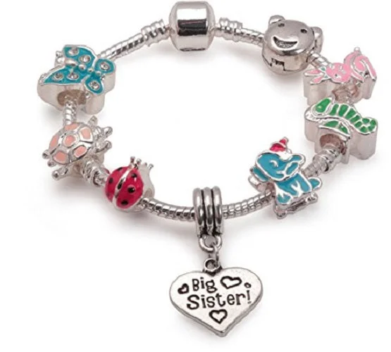 Big Sister Animal Magic Silver Plated Charm Bracelet Gift