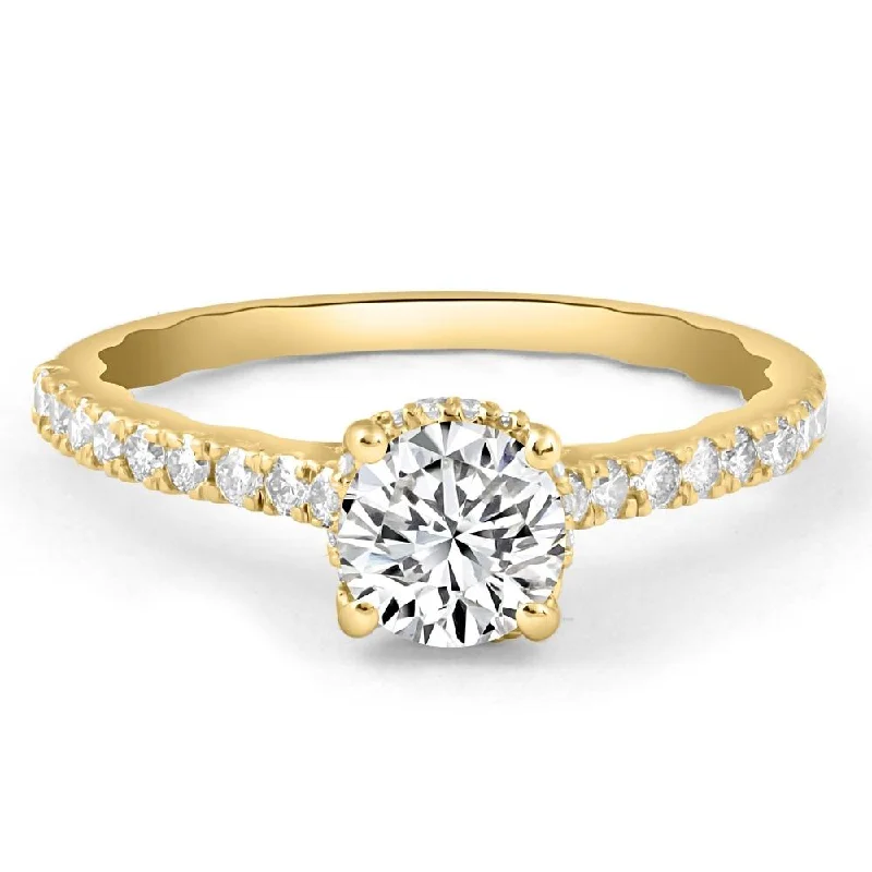 two-tone engagement rings -1 1/4Ct Diamond Engagement Ring in 10k White or Yellow Gold