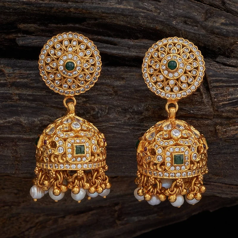 women luxury gold earrings -Silver Temple Earring 163706