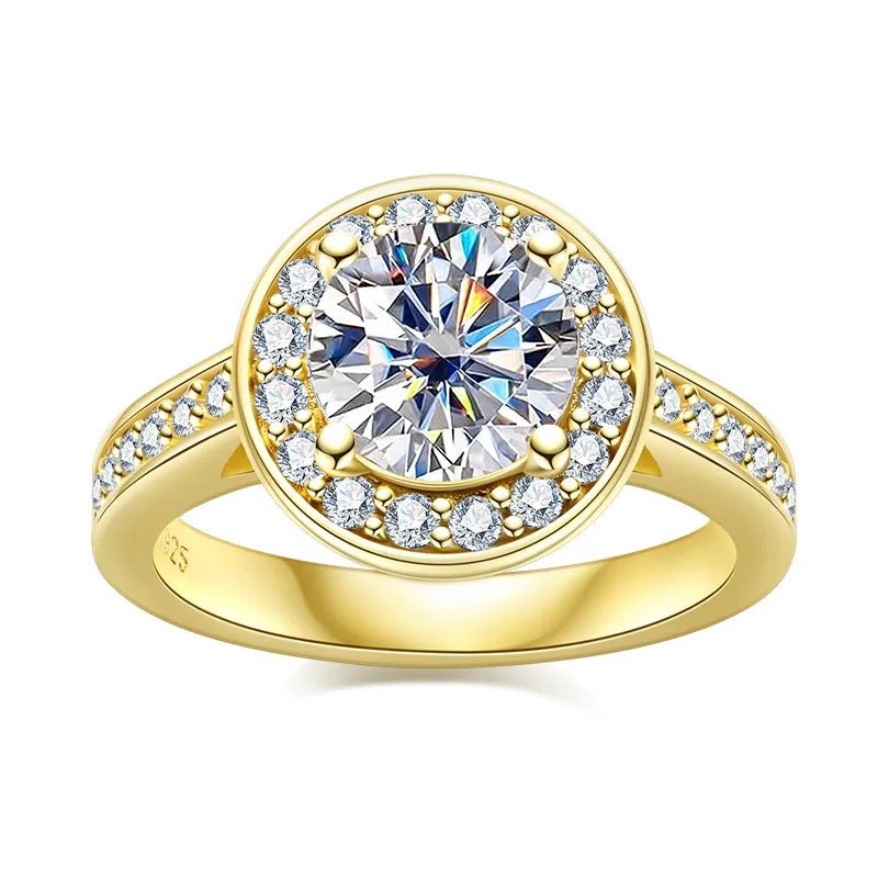 platinum solitaire engagement rings -2.0ct Round Cut Diamond 14k Yellow Gold Overlay Engagement Ring