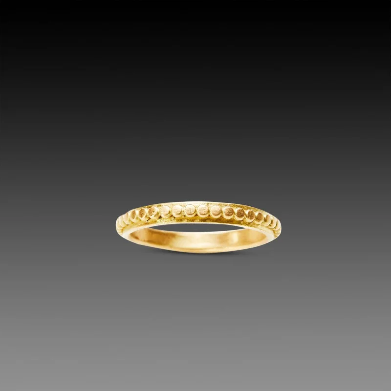 women platinum rings -Gold Raised Dot Band