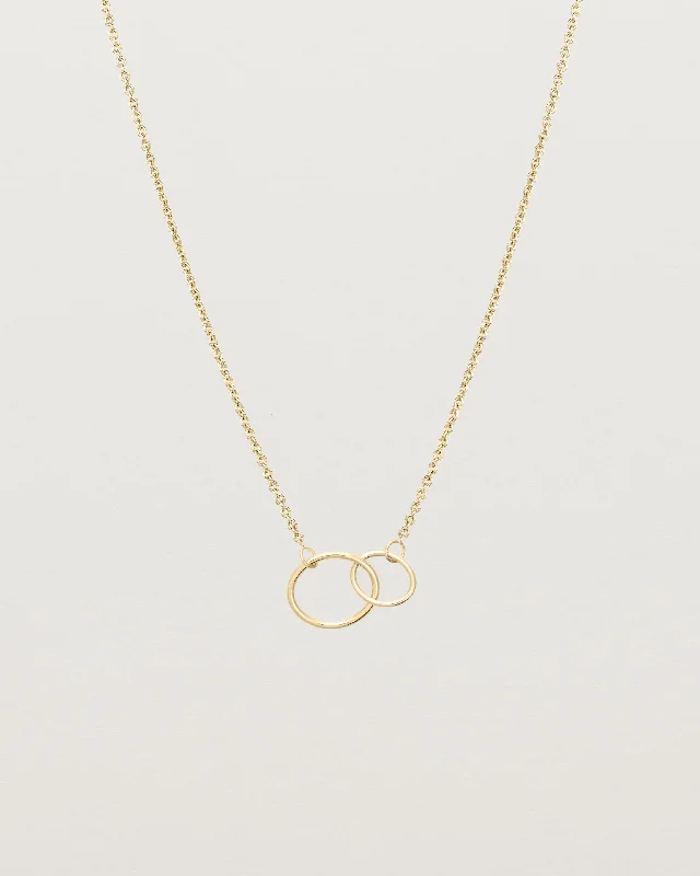 women engraved gold necklaces -Loop Through Oval Necklace