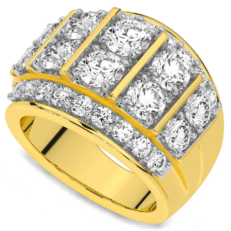 engagement rings with colored stones -7Ct Diamond Mens Anniversary Ring in 10k Yellow Gold