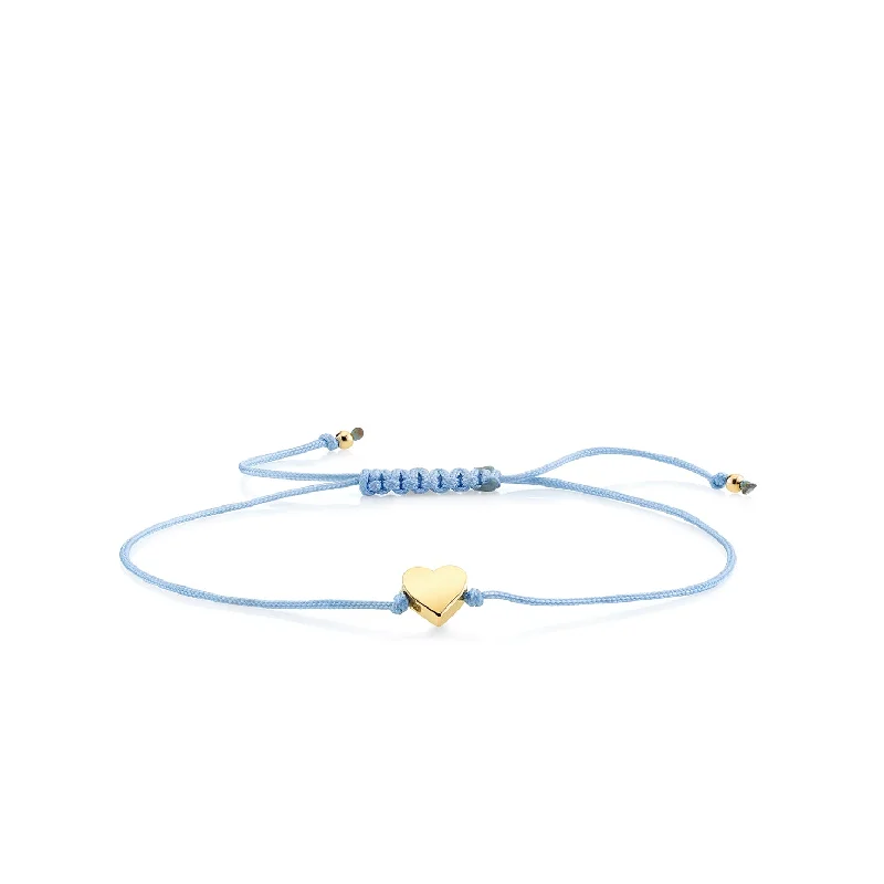 Pure Gold Tiny Heart Bead Cord Bracelet