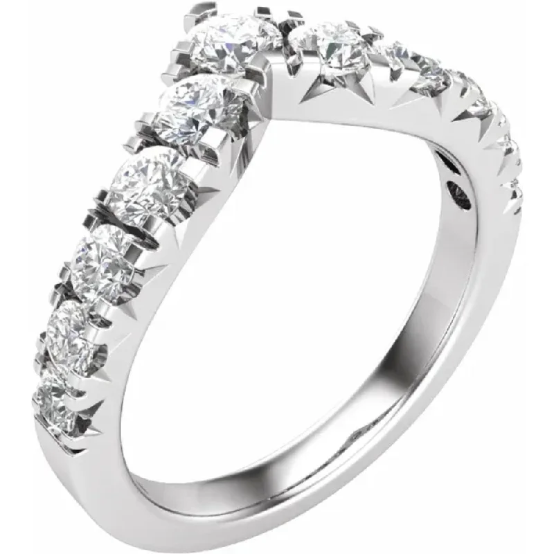 budget-friendly engagement rings -1ct TW Graduated Diamond Wedding Curved Contour Ring 14k Gold Lab Grown