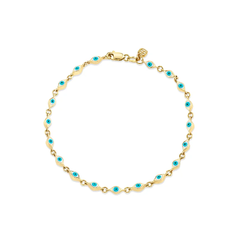 Gold & Enamel Mini Eye Bracelet