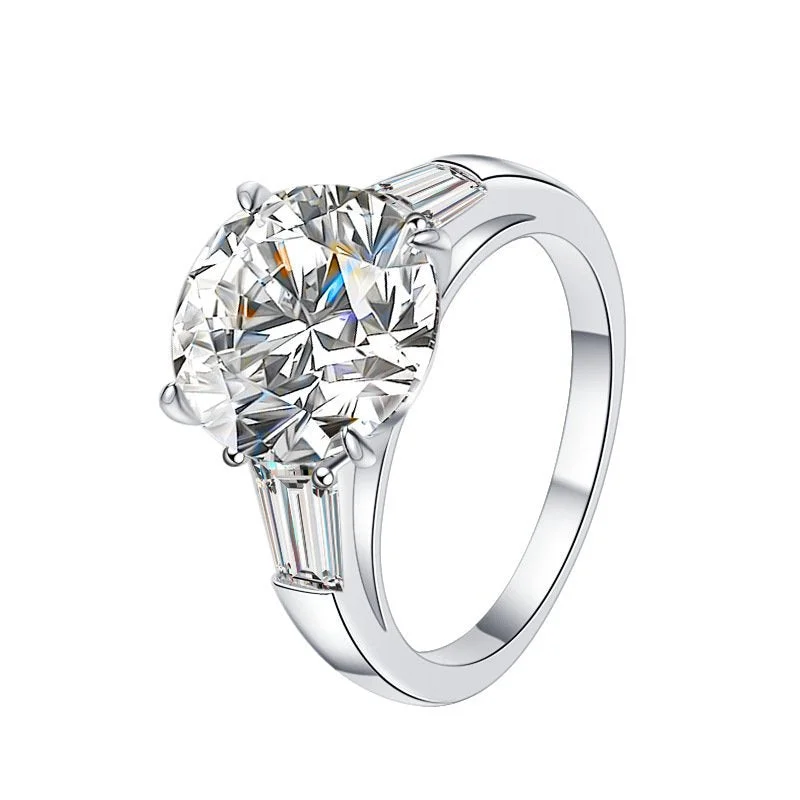 budget-friendly engagement rings -5.0 Ct Round Cut Diamond White Gold Engagement Ring