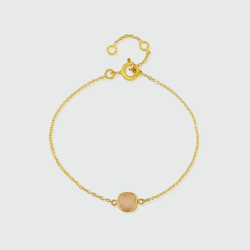 Brooklyn Rose Quartz & Gold Vermeil Bracelet