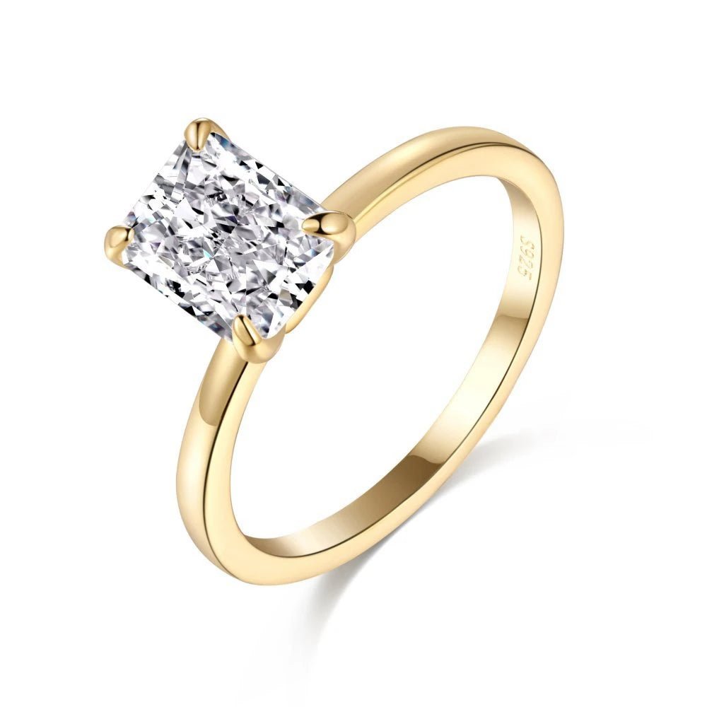 gold engagement rings -Crushed Ice Cut Sapphire Solitaire Engagement Ring