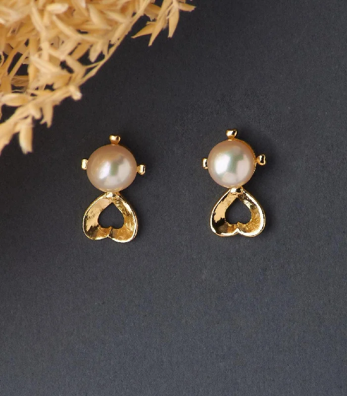 women chandelier earrings -Elegant White Pearl Stud Earring