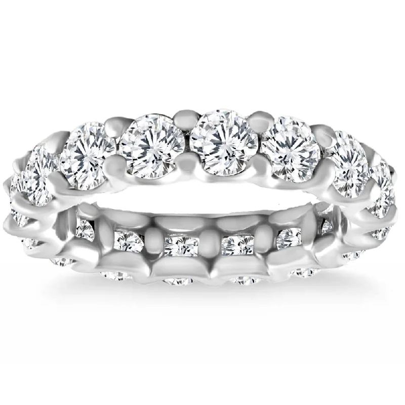 unique engagement rings -4Ct TW Lab Grown Diamond U Prong Eternity Ring Anniversary Band 14k Gold