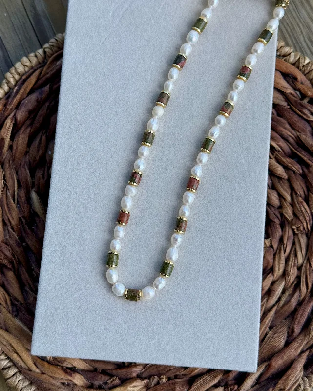 women two-tone necklaces -Simply Chic Gemstone Necklace by Treasure Jewels