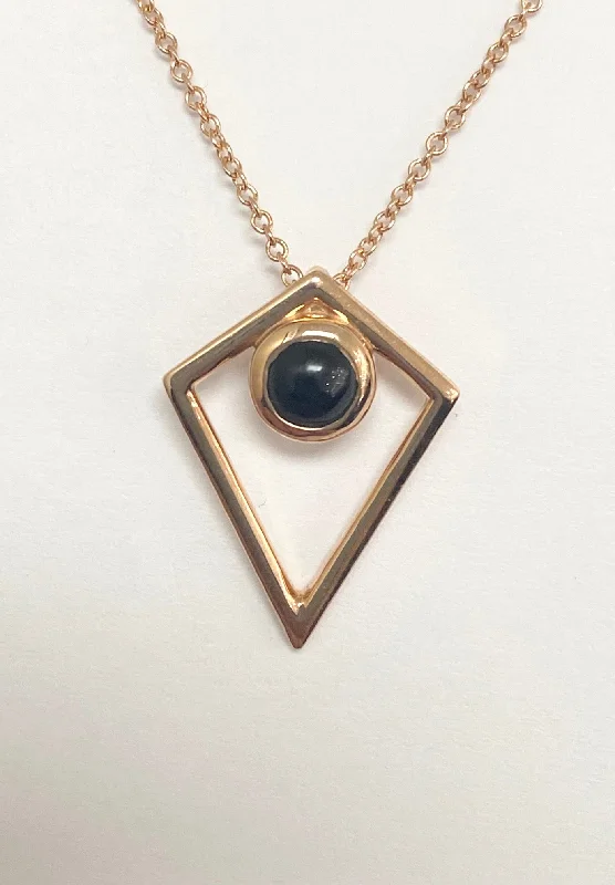 women short necklaces -14kt Rose Gold Onyx Pendant