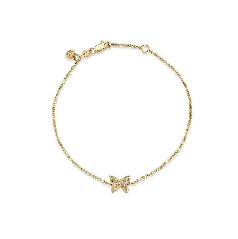 Gold & Diamond Butterfly Bracelet