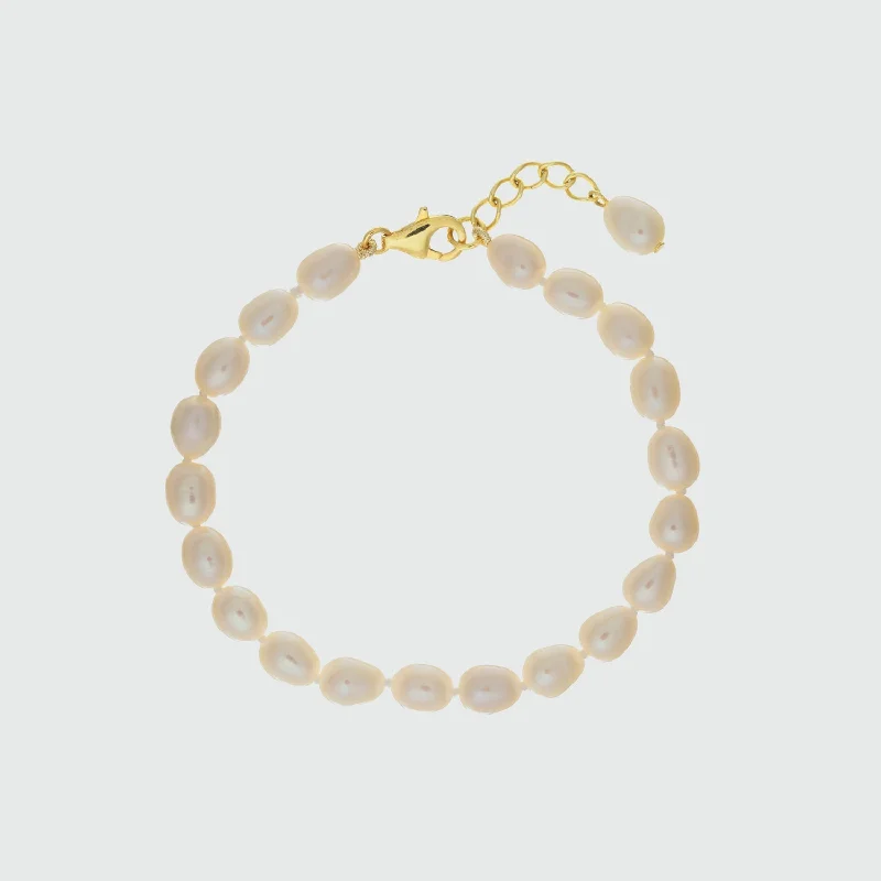 Gloucester White Freshwater Pearl & Gold Vermeil Bracelet