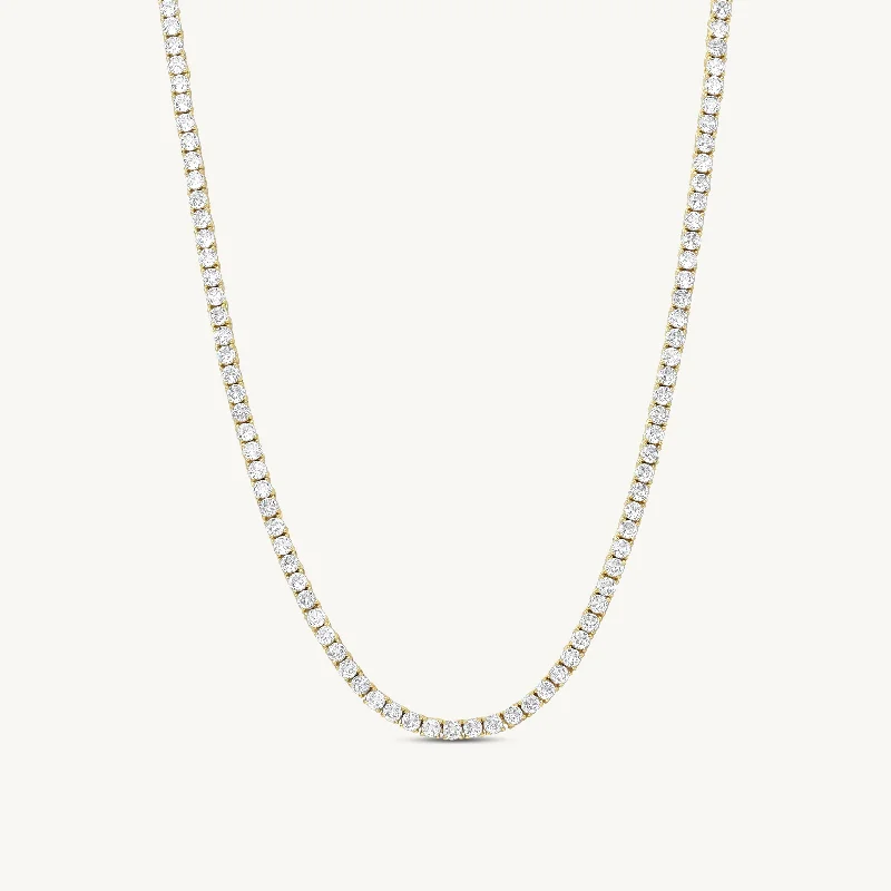 women silver link necklaces -Luisa Tennis Necklace