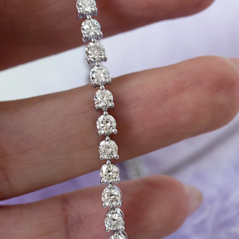 7ct Three Prong Floating Diamonds Tennis Bracelet