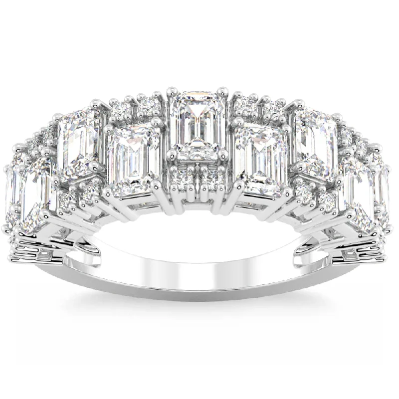 women classic engagement rings -3Ct Emerald Cut Wedding Ring Anniversary Band 14k Gold Lab Grown