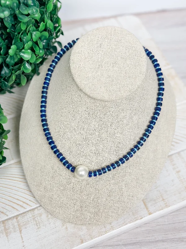 women infinity diamond necklaces -Lady In Blue Gemstone Necklace