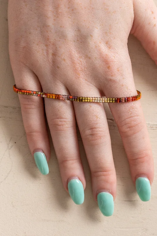 JR02 Mini Handwoven Beaded Bracelet | 1/8" Width | Kemi