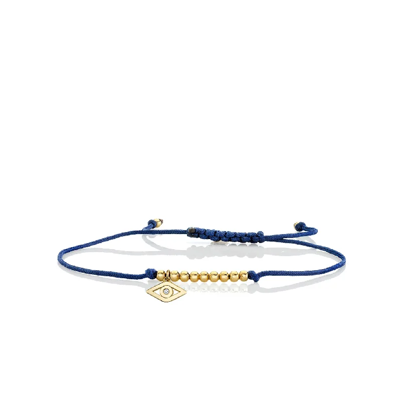 Gold & Diamond Tiny Eye Cord Bracelet