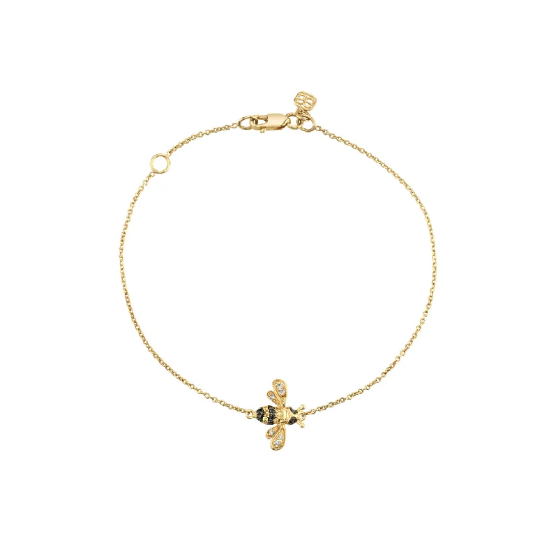 Gold & Diamond Small Bee Bracelet