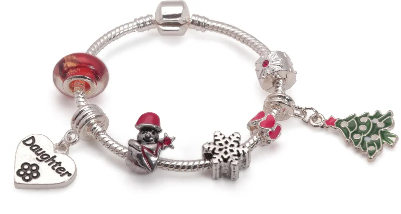 Children's 'Daughter Christmas Dream' Silver Plated Charm Bracelet