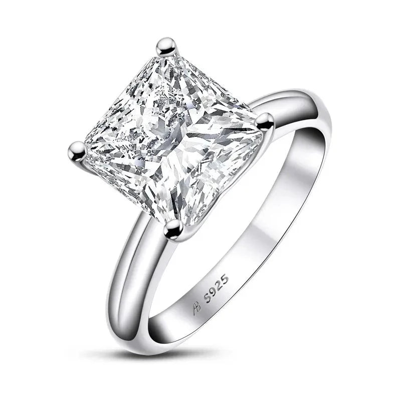 men custom engagement rings -4.0 Ct Princess Cut Diamond Solitaire Engagement Ring