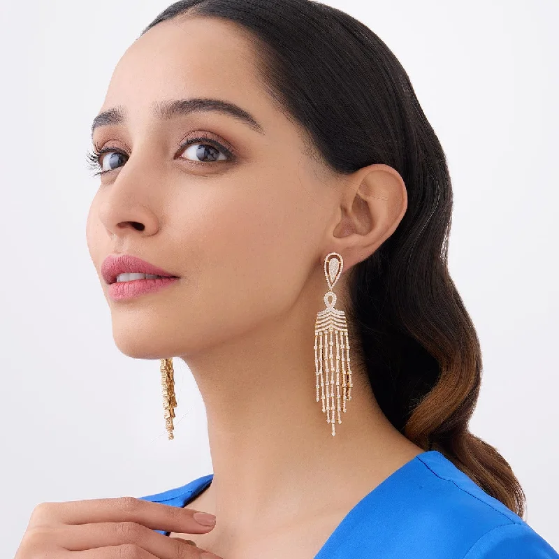 women silver hoop earrings -Zircon Earring 162206