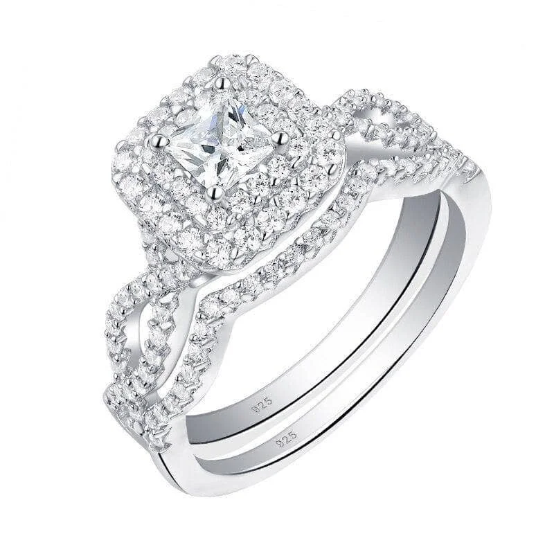 classic white gold engagement rings -1.3 Ct Princess Cut Diamond Engagement Ring