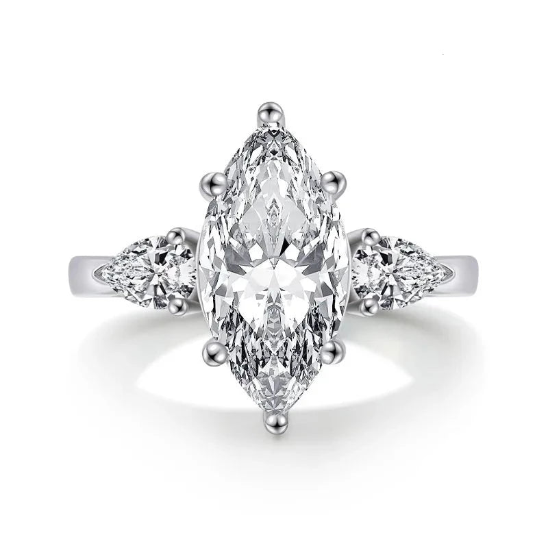 gold engagement rings -4.0 Ct Marquise Cut Diamond Engagement