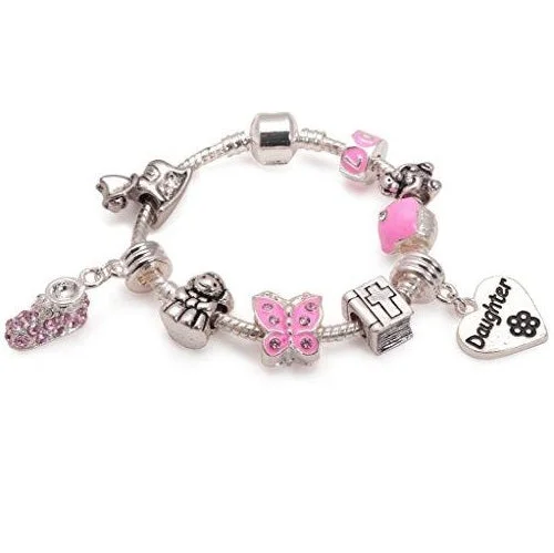 Baby Girl's  Confirmation Keepsake 'Little Angel Daughter' Silver Plated Charm Bracelet