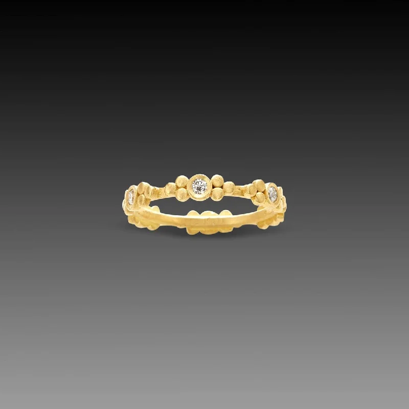 women wide band rings -Gold Trios Eternity Ring