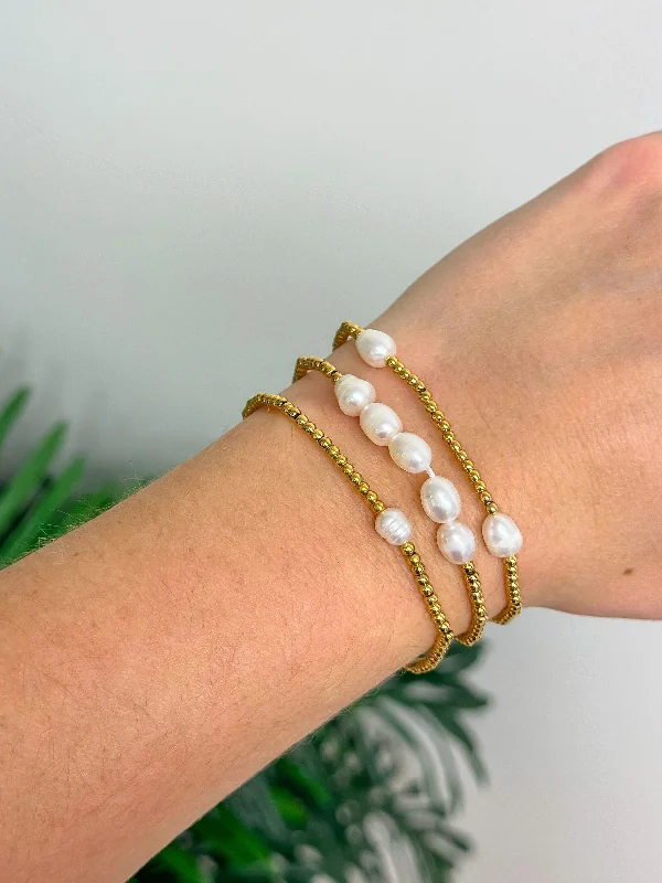 Pearl Beaded Bracelet Set by Lauren Kenzie