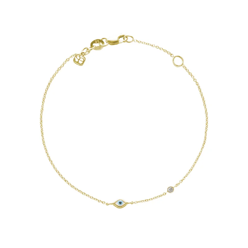 Gold Enamel Mini Eye Bracelet