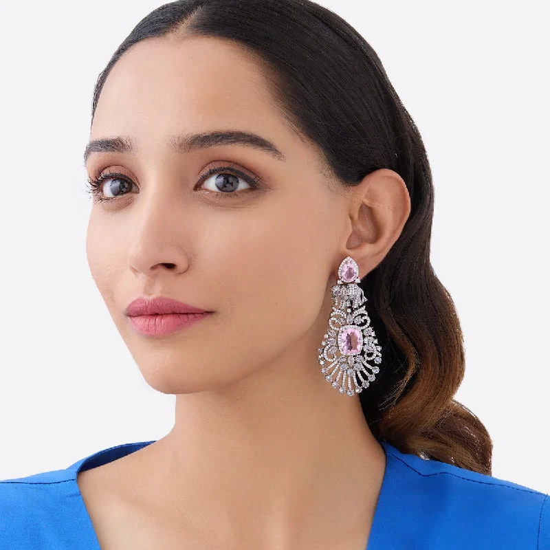 women cubic zirconia earrings -Zircon Earring 157774