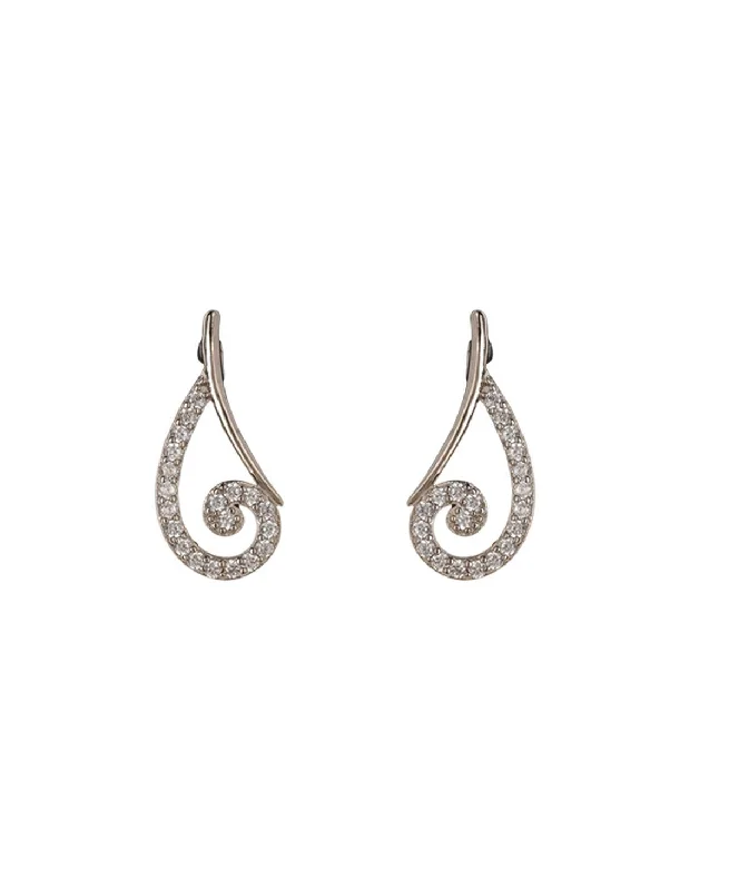 women double stud earrings -Graceful Silver hanging Earring