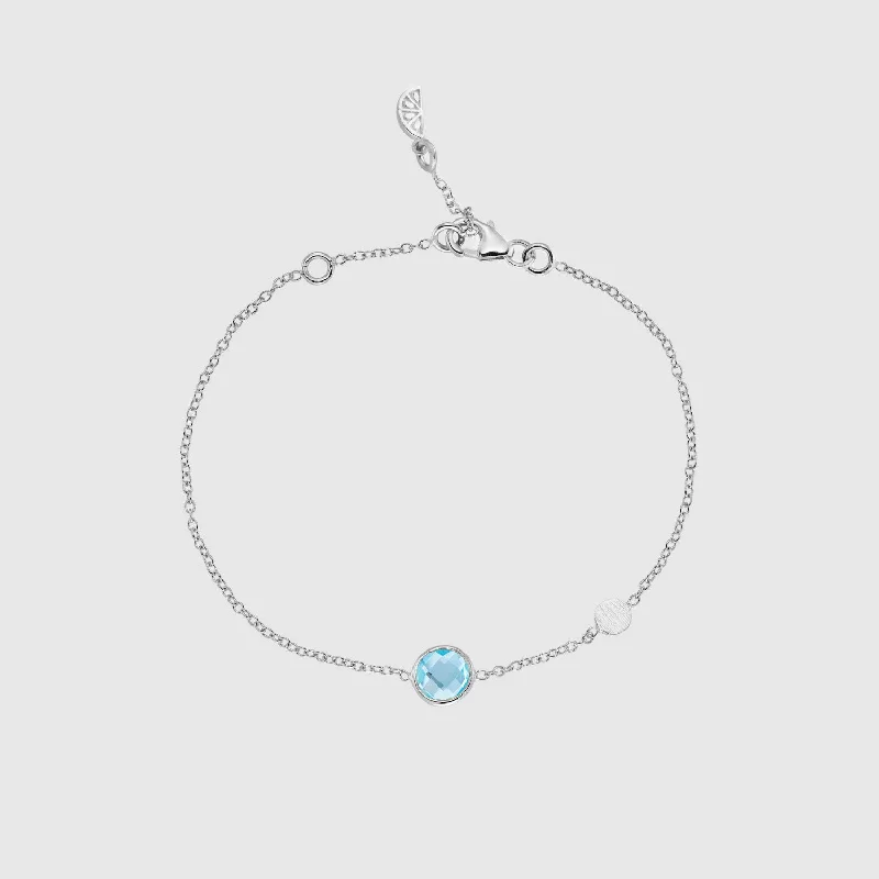 Salina Blue Topaz and Silver Disc Bracelet