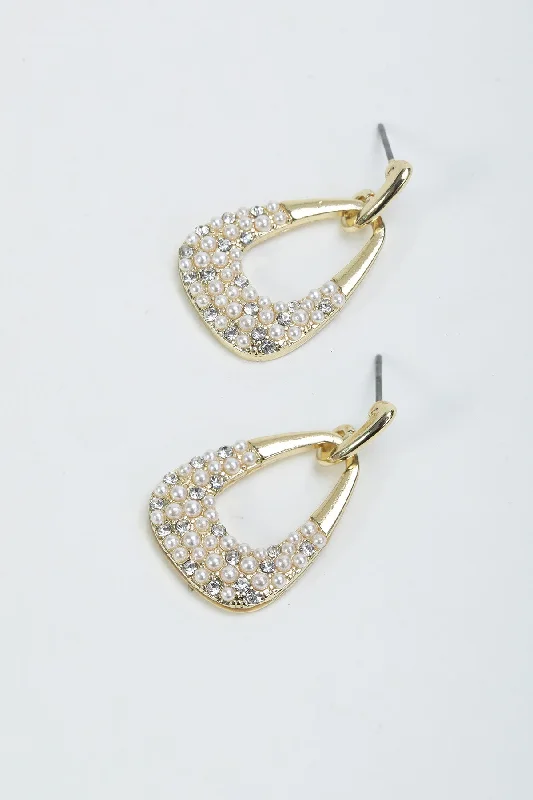 women sapphire earrings -Faux Pearl Embellished Earrings