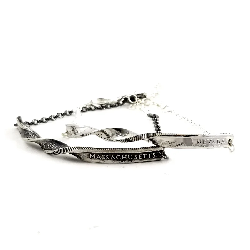 90% Silver State Quarter Twisted Bar Bracelet