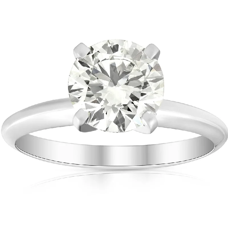 unique engagement ring designs -1 3/4Ct Solitaire Diamond Platinum Engagement Ring Lab Grown