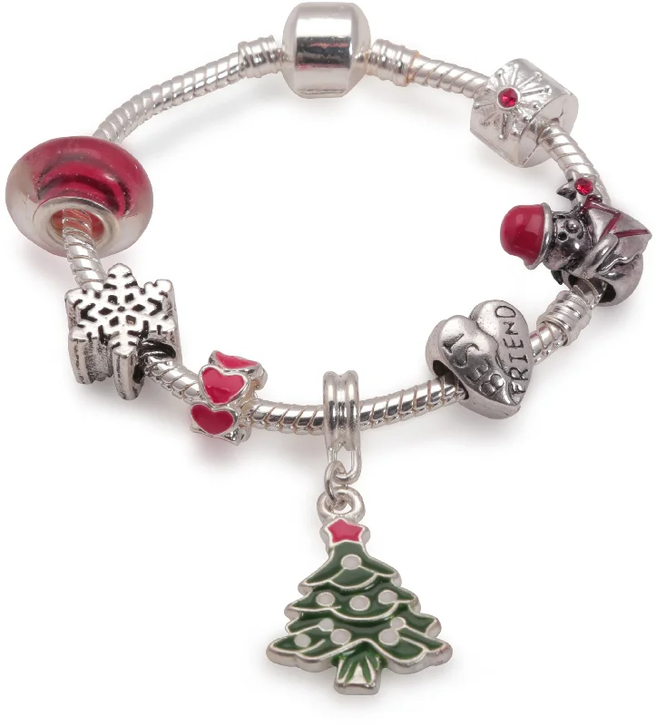 Children's 'Best Friend Christmas Dream' Silver Plated Charm Bracelet