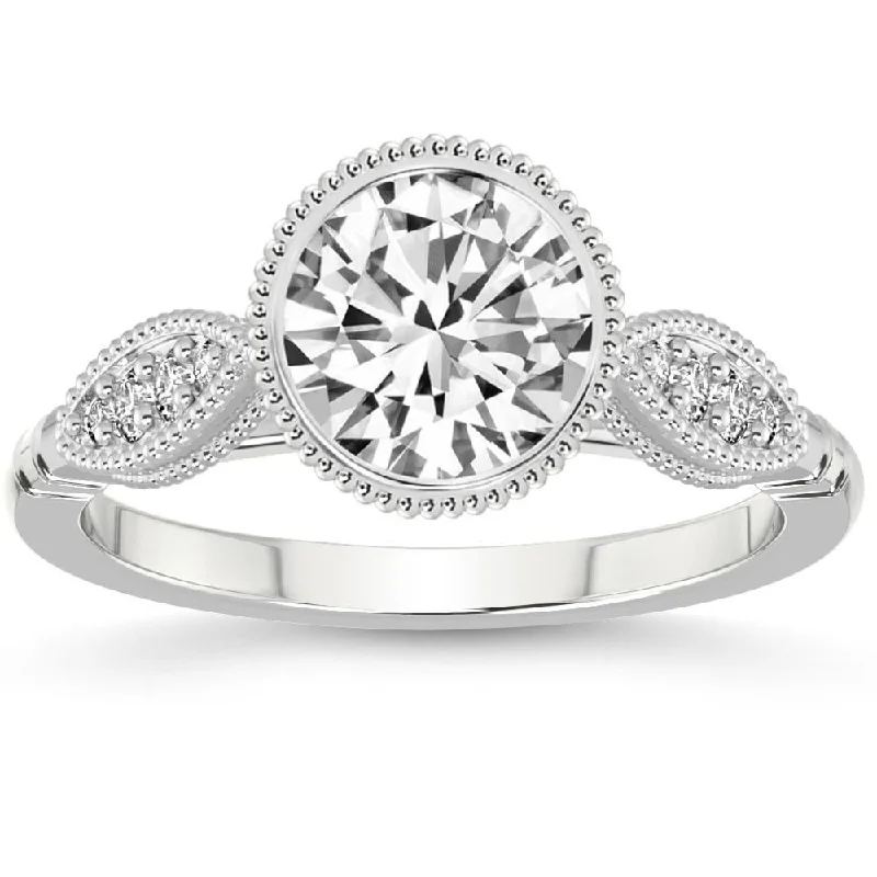 elegant engagement rings -2 1/5Ct Diamond Luna Lab Grown Engagement Ring White, Yellow or Rose Gold