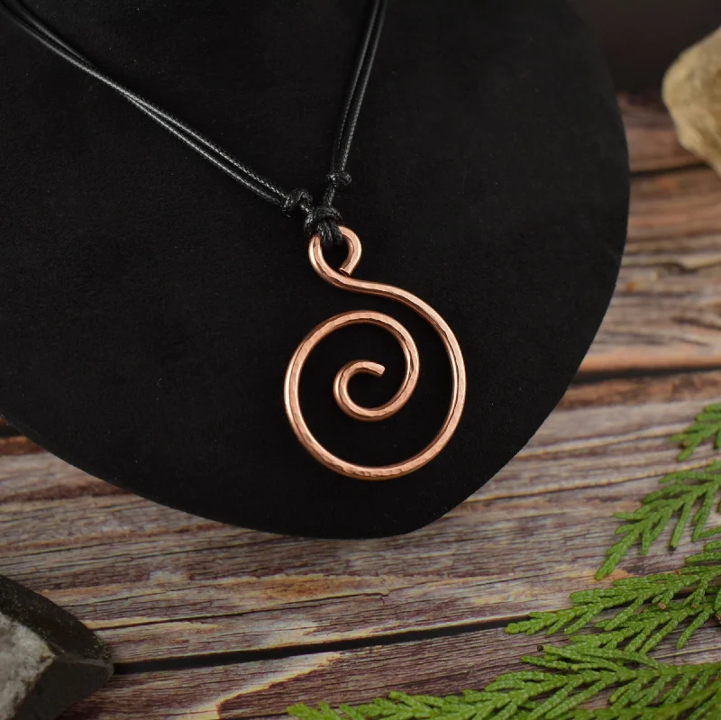 women cuff necklaces -Copper Spiral Pendant Necklace | Limited Edition