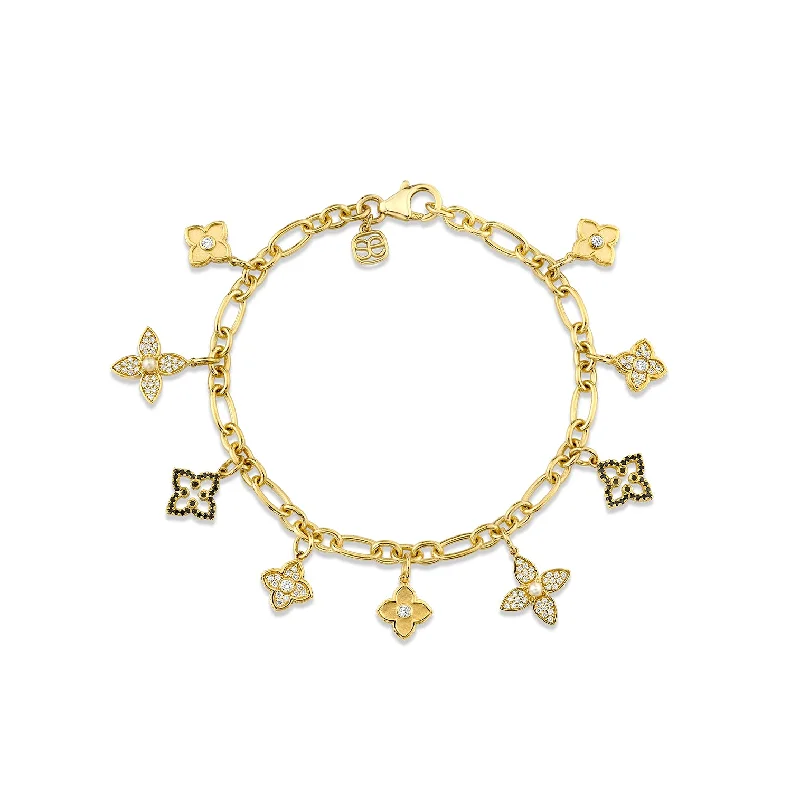 Gold & Diamond Multi Moroccan Flower Bracelet